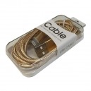 Nabijecí a synchronizační kabel pro iPhone 5 / 5S / 5C / 6 / 6S - zlatá tkanina