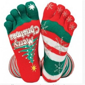Vánoční prstové ponožky - DOPRODEJ
