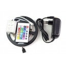 Set LED RGB pásek + kontrolér na dálkové ovládání + adaptér