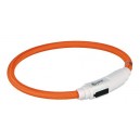 Svítící kroužek USB na krk pro kočky 35 cm/7 mm - oranžová