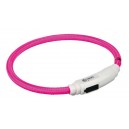 Svítící kroužek USB na krk pro kočky 35 cm/7 mm - růžová